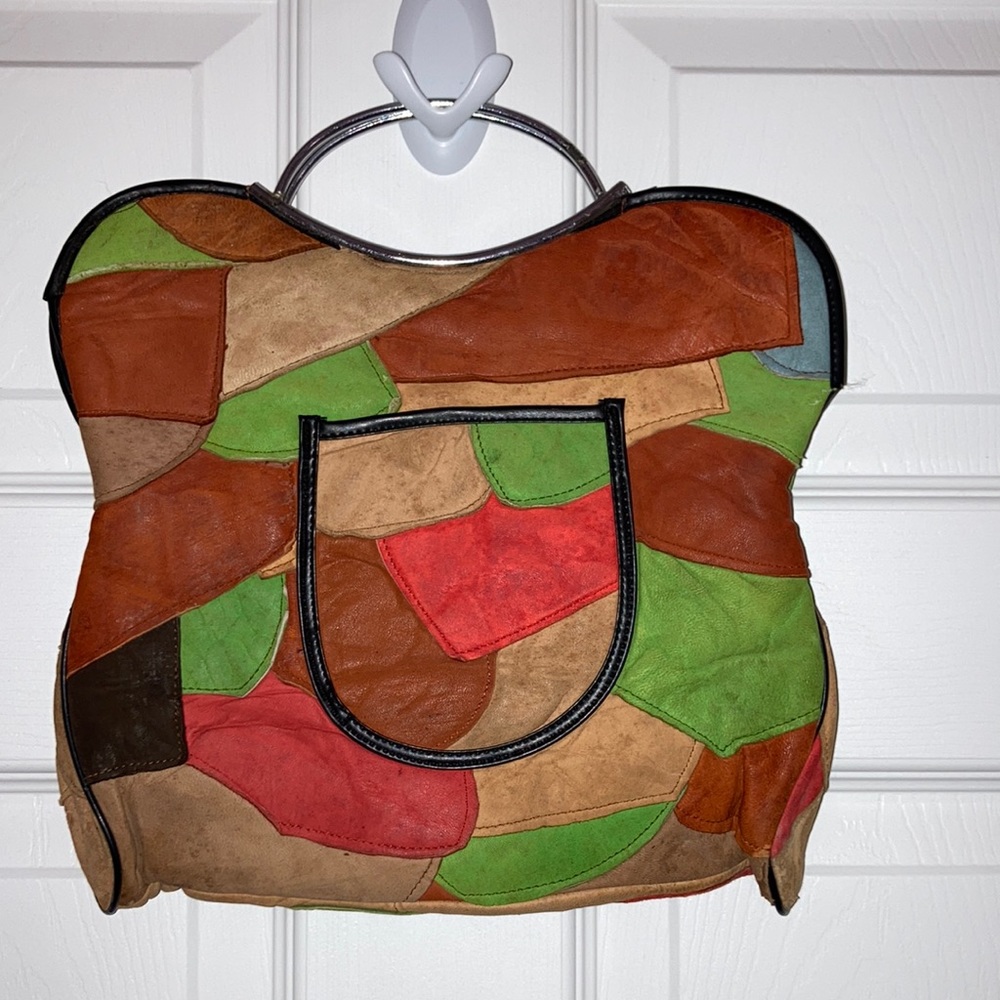 patchwork leather purse
